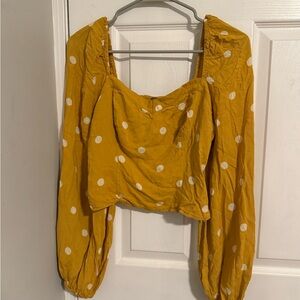 Free People Long Sleeve Sweetheart Neckline Top